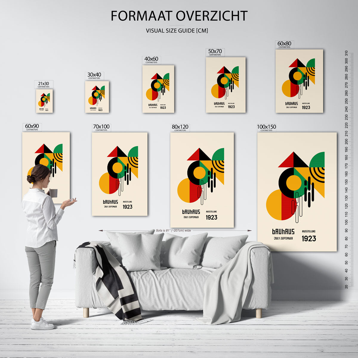 Vormen en vlakkenspel – geometrische poster in Bauhaus-stijl van WallArtistic