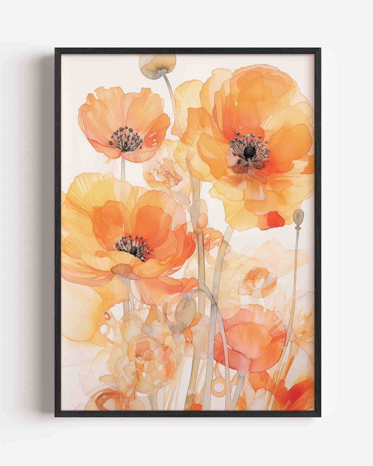 Oranje bloemen – bloemen portret poster als wanddecoratie