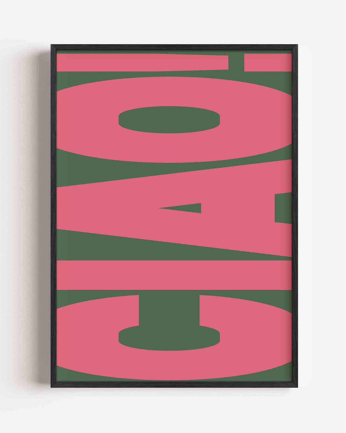 Roze typografie – hedendaagse illustratie portret poster als wanddecoratie