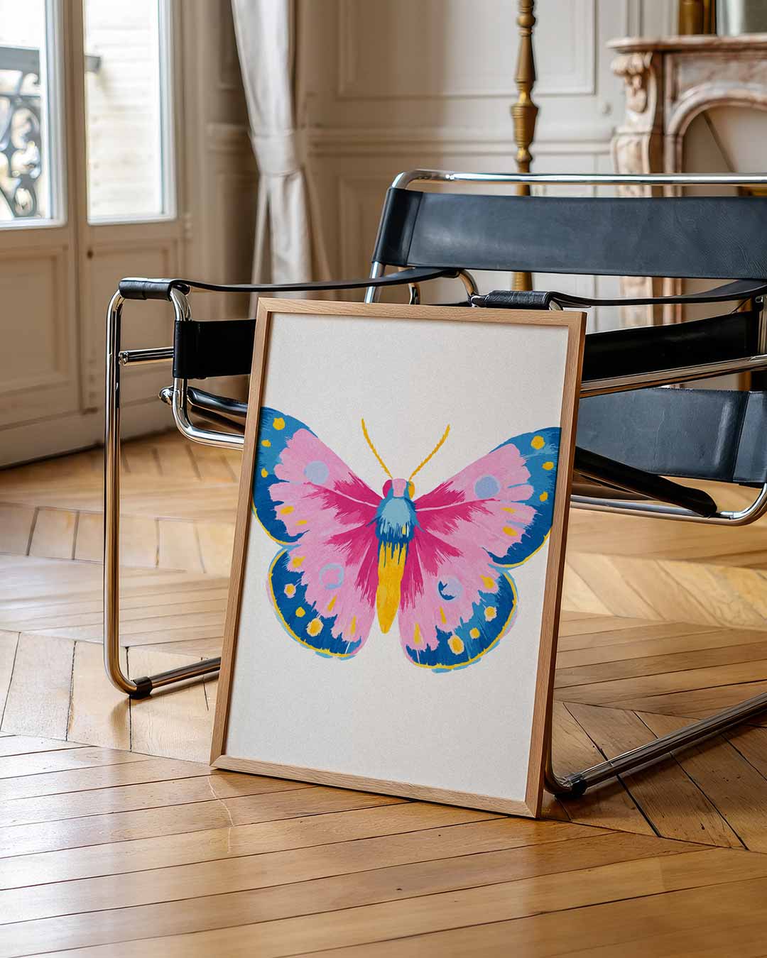 Magische Vlinder Kunstposter – staande muurposter met zomerse uitstraling