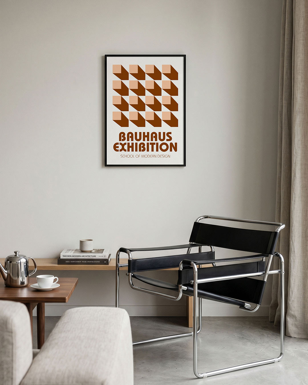 Vorm en schaduw – geometrische Bauhaus poster in staand formaat