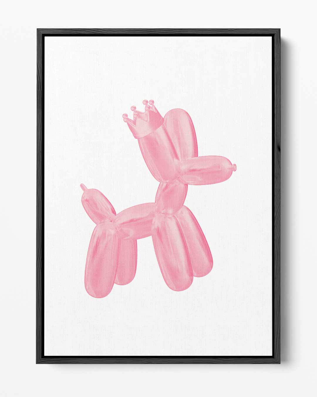 Koninklijke Ballonnenhond in Roze – portret kunstwerk als wanddecoratie
