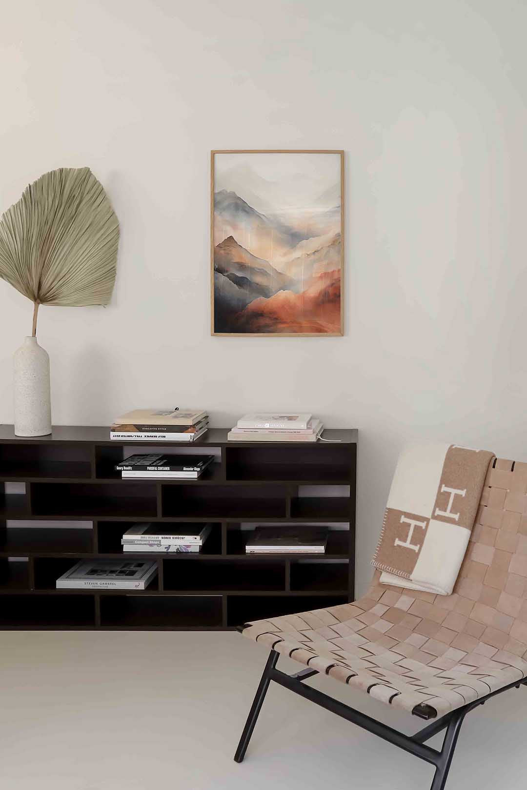 Bergen in mist – natuur poster in staand formaat