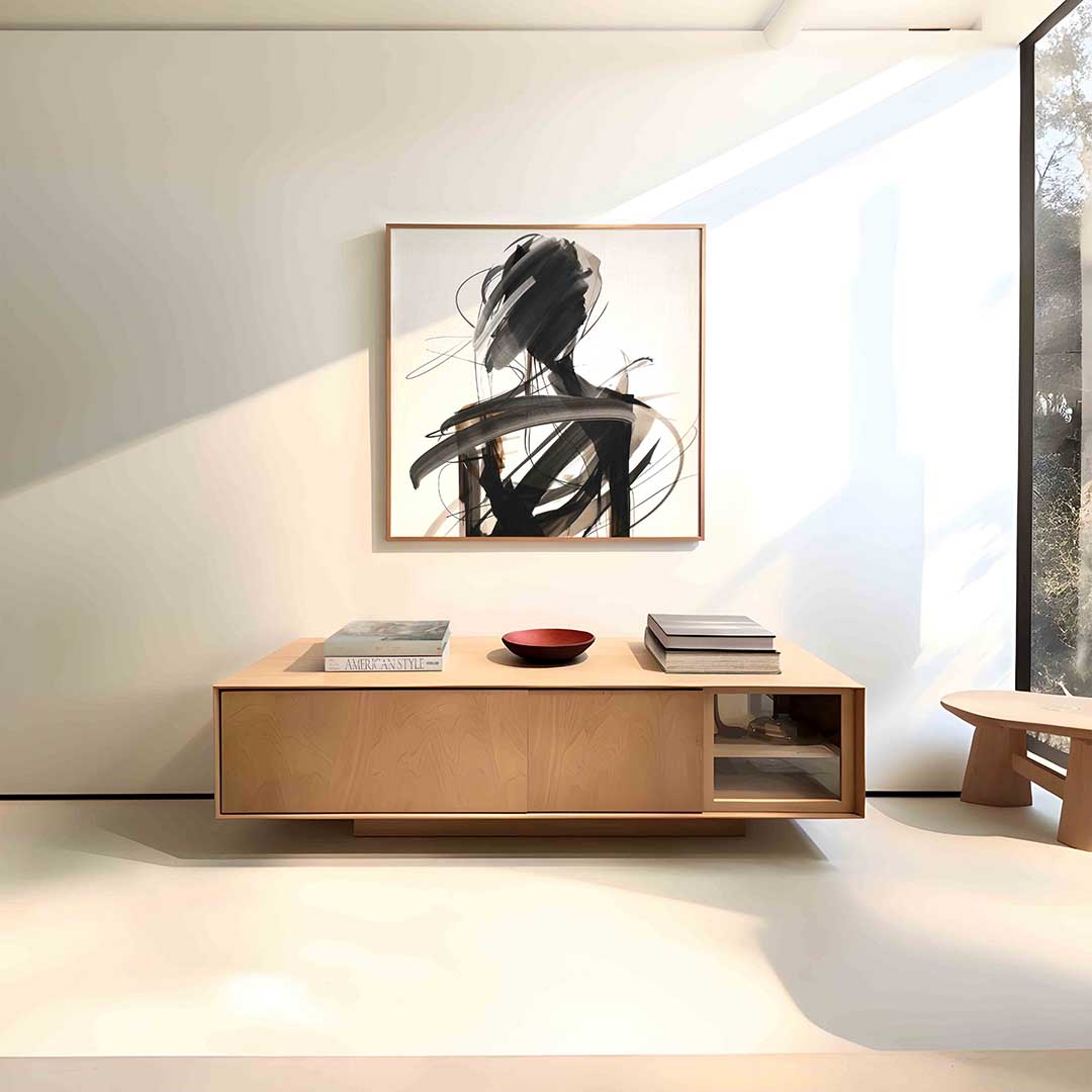Abstracte figuur – vierkante zachte abstracte wanddecoratie van WallArtistic