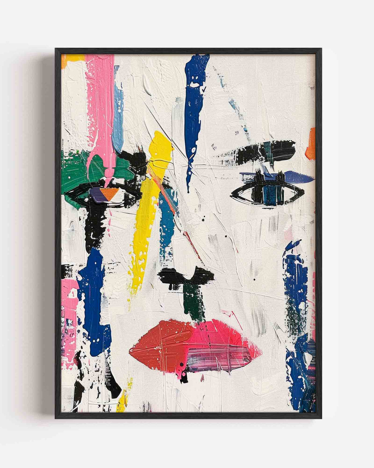 Abstract gezicht – kleurrijke illustratie portret poster als wanddecoratie