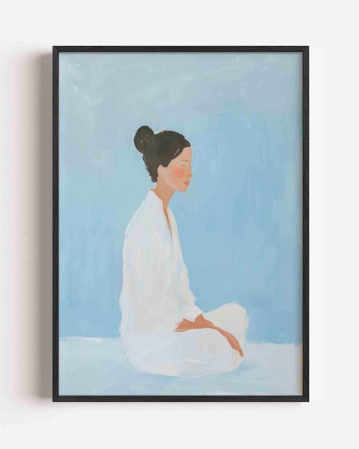 Zittende vrouw – hedendaagse illustratie portret poster als wanddecoratie