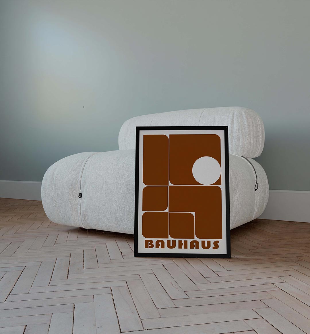 Vorm en balans – geometrische poster in Bauhaus-stijl van WallArtistic