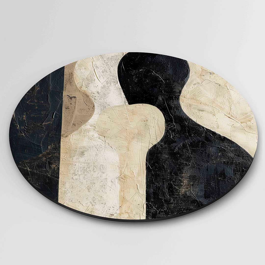 Abstracte silhouetten – portret wandkunst als muurcirkel van WallArtistic