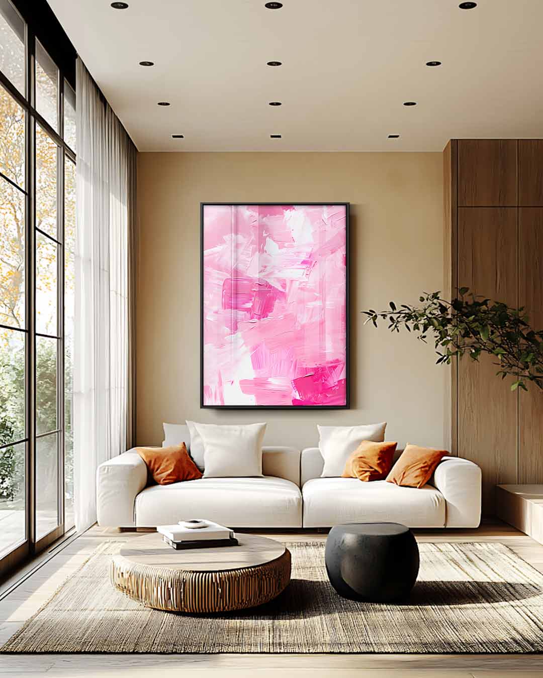 Roze Dromen – plexiglas wanddecoratie in portret formaat