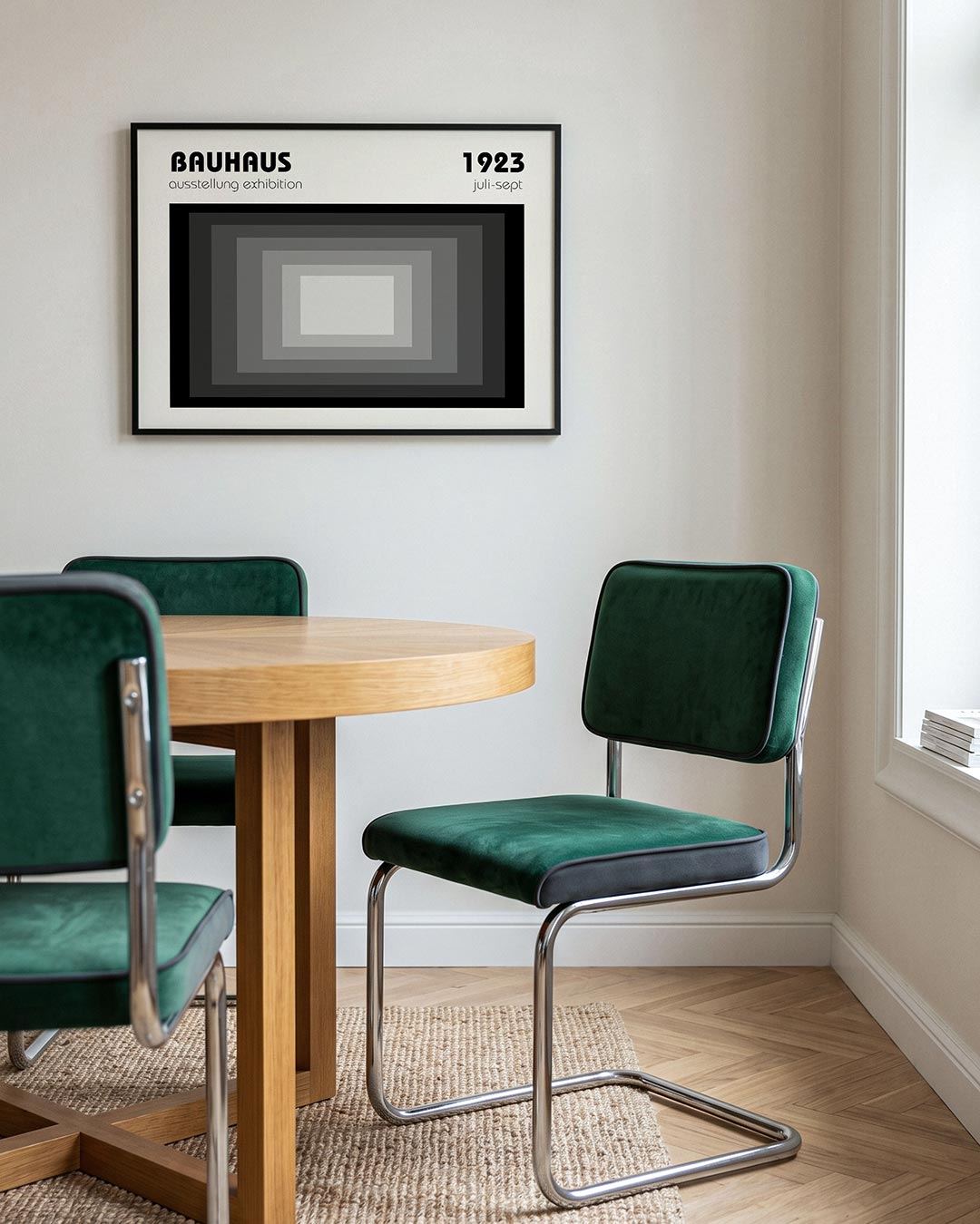 Vorm en balans – liggende Bauhaus poster voor aan de muur