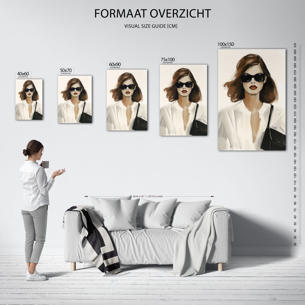Stijlvolle vrouw – staande wanddecoratie van WallArtistic