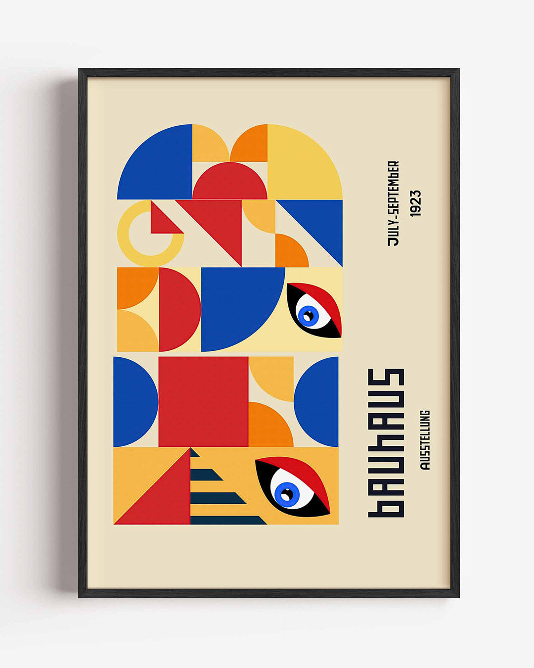 Vormritme en kleur – staande Bauhaus poster als wanddecoratie