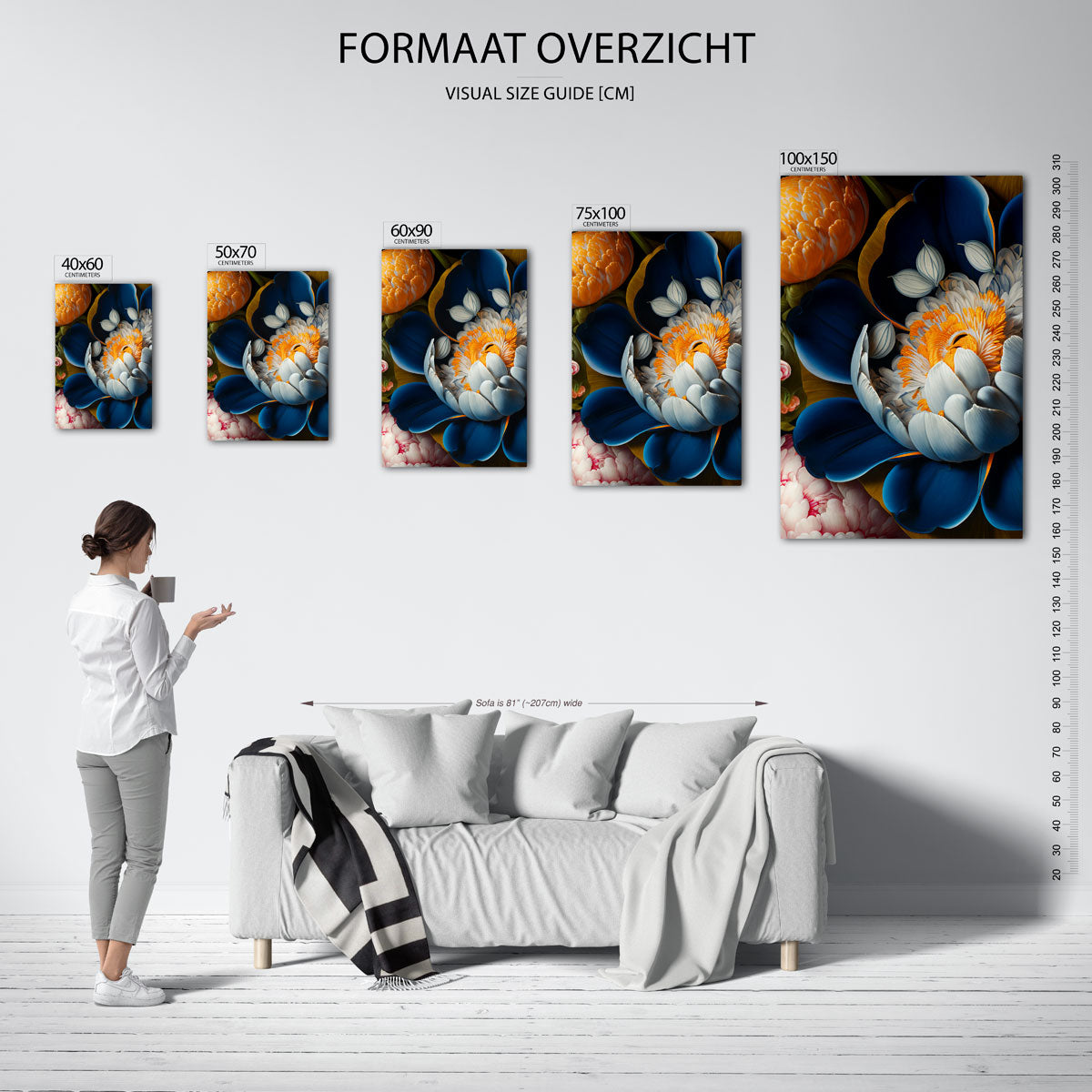 Bloemrijke harmonie – staande wanddecoratie van WallArtistic