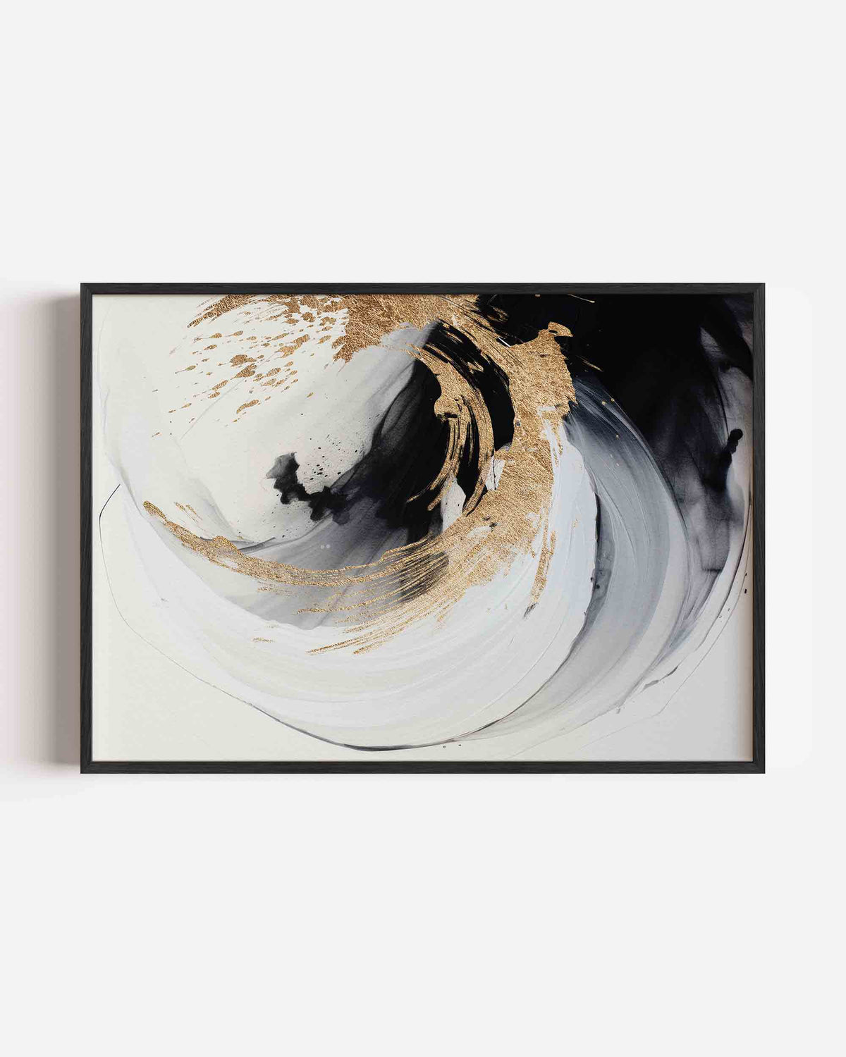 Abstracte zwart en goud – abstracte landscape poster als wanddecoratie