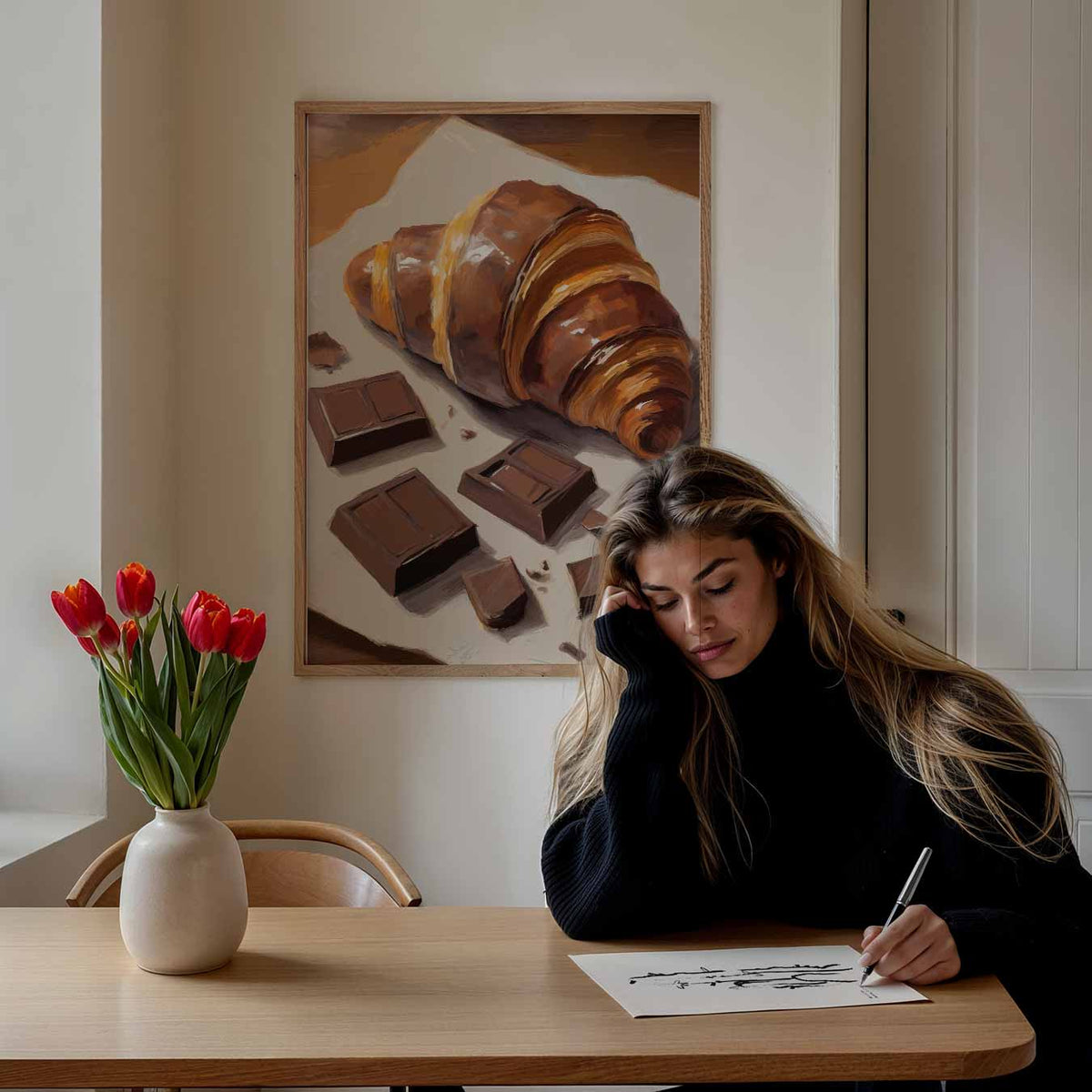 Chocolade Croissant – keuken portret poster, afbeelding 7