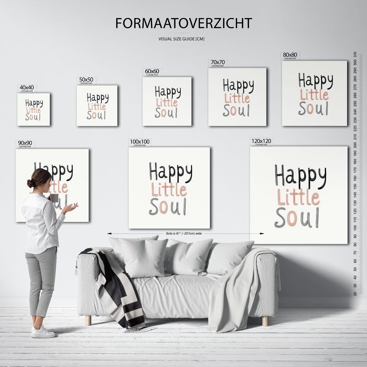 Happy little soul – vierkante muurposter voor de kinderkamer