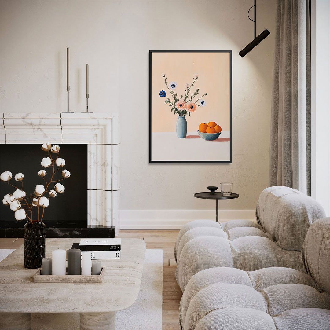 Bloemen en fruit – staand wanddecoratie kunstwerk