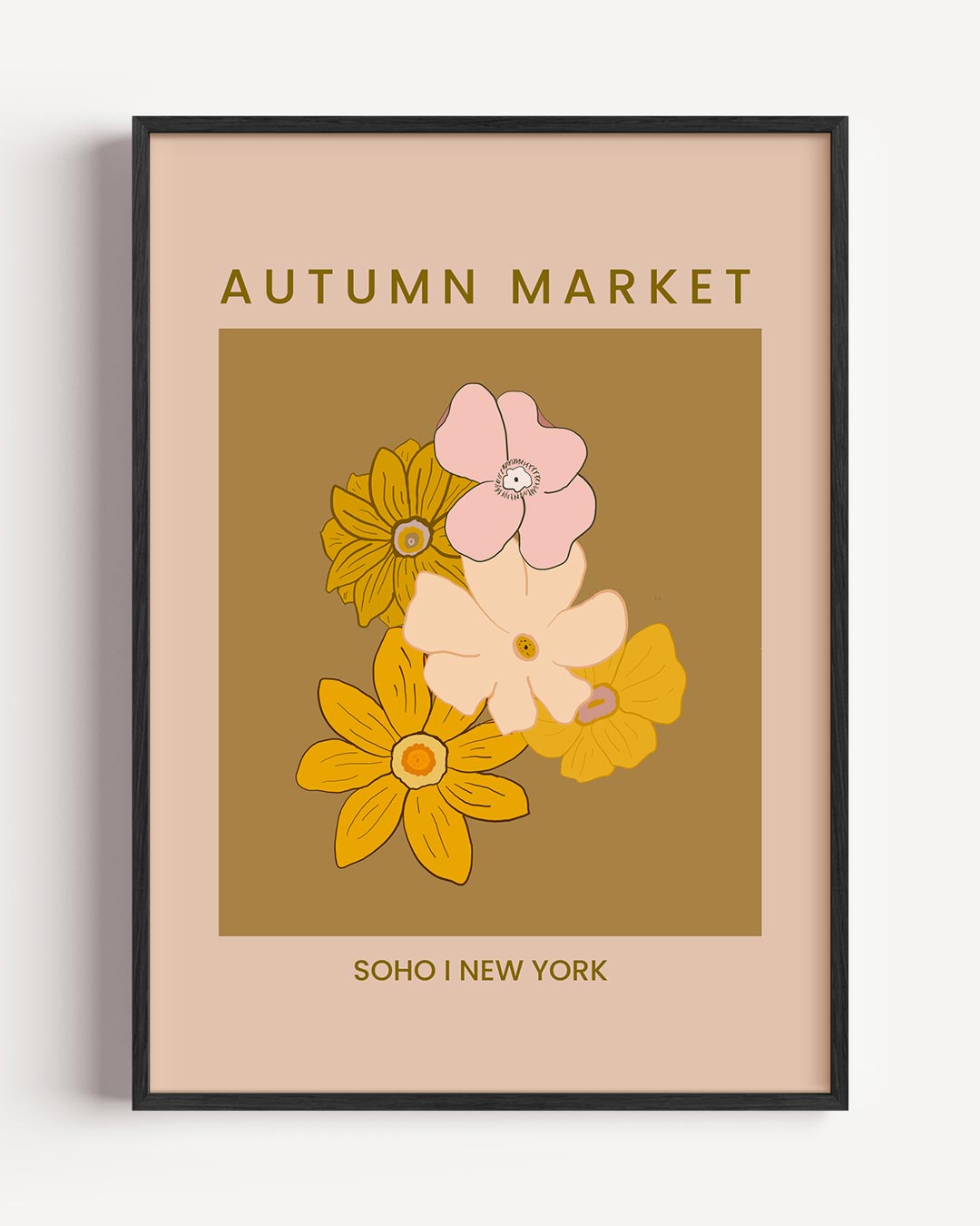 Herfstmarkt Bloemenposter – bloemen portret poster als wanddecoratie