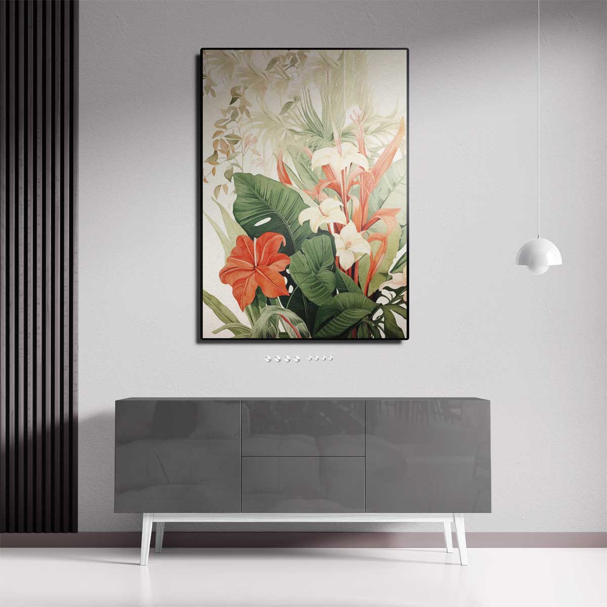 Tropische Bloemenpracht – canvas kunstwerk als wanddecoratie