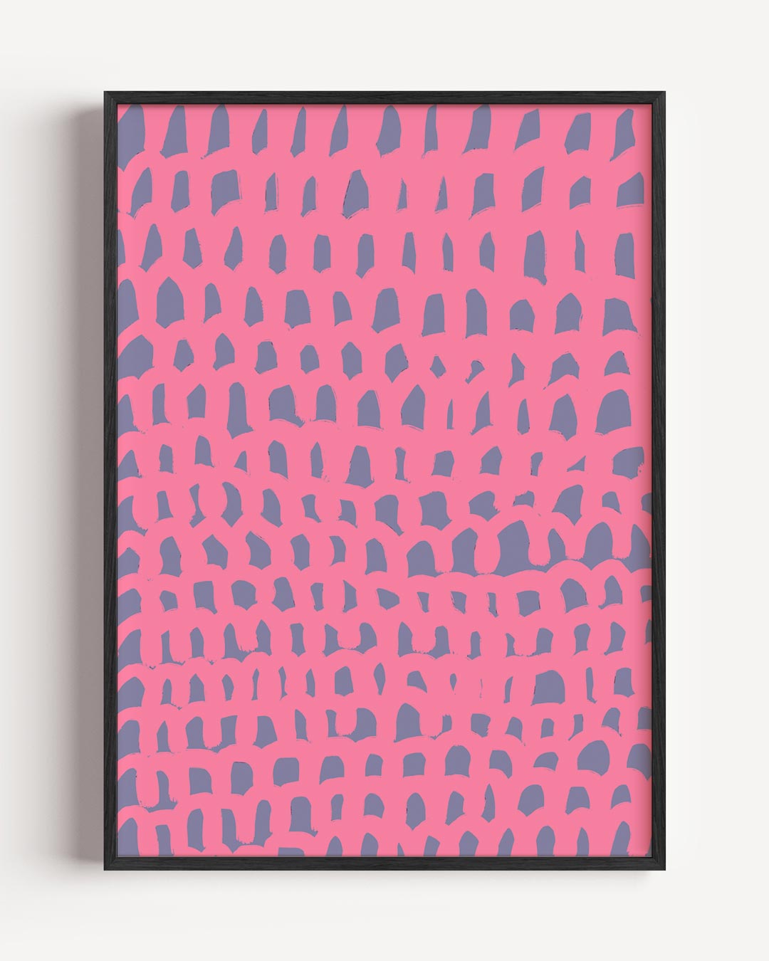 Vrolijke Roze Abstracte Kunstposter – moderne portret poster als wanddecoratie