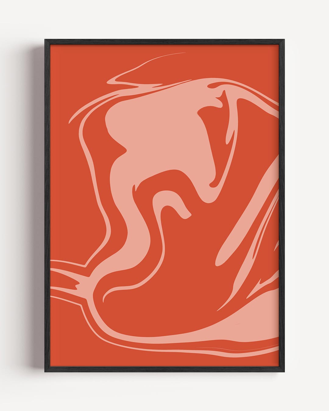 Abstracte Vlammen Kunstposter – kleurrijke abstracte portret poster als wanddecoratie