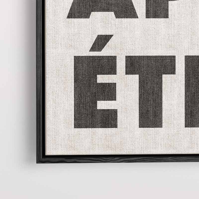 Bon Appétit Typografie Poster – modern portret kunstwerk van WallArtistic