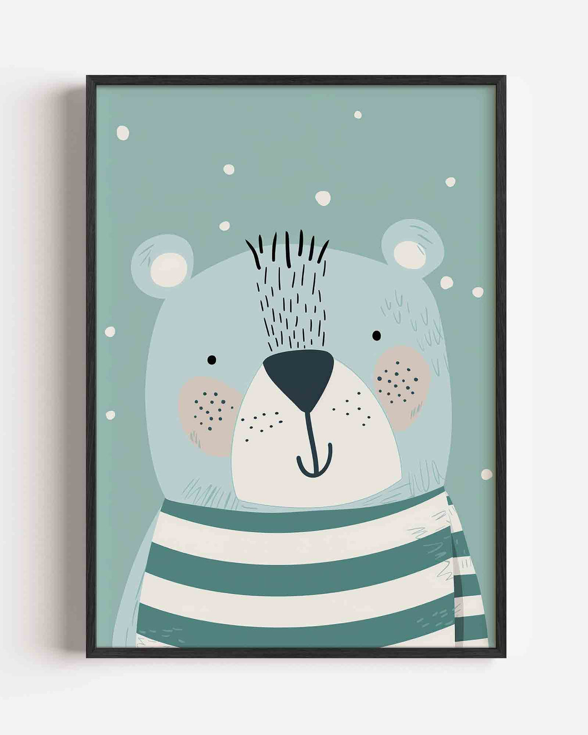 Beer met strepen – kids portret poster als wanddecoratie