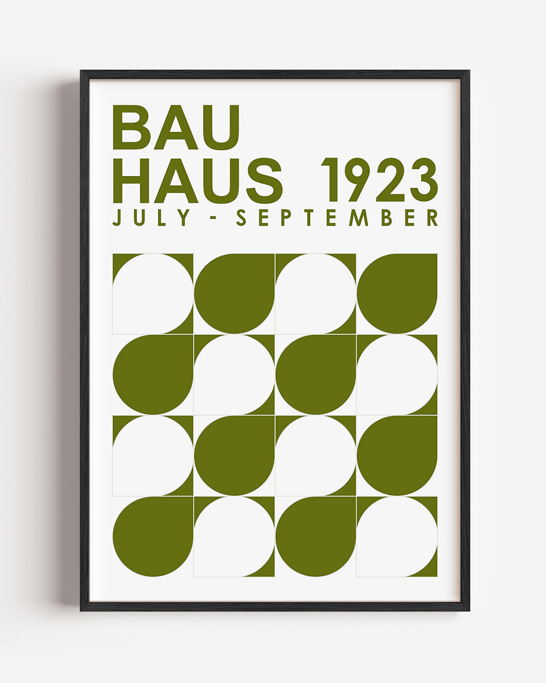 Vormritme en kleur – staande Bauhaus poster als wanddecoratie