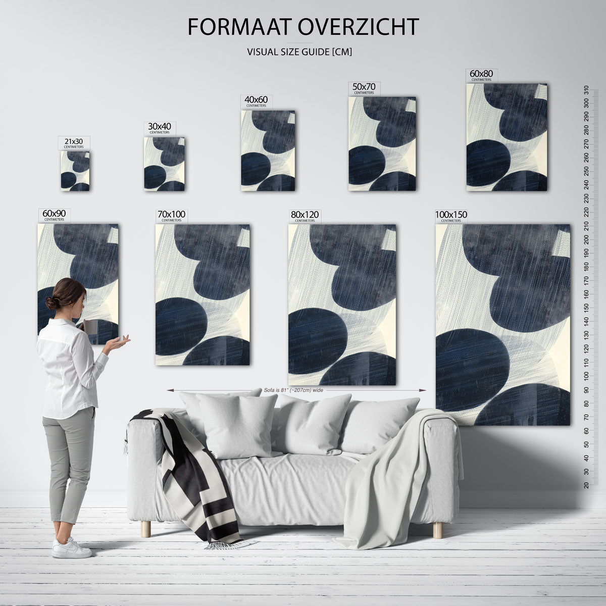 Abstracte vormen – staande muurposter met abstracte vormen