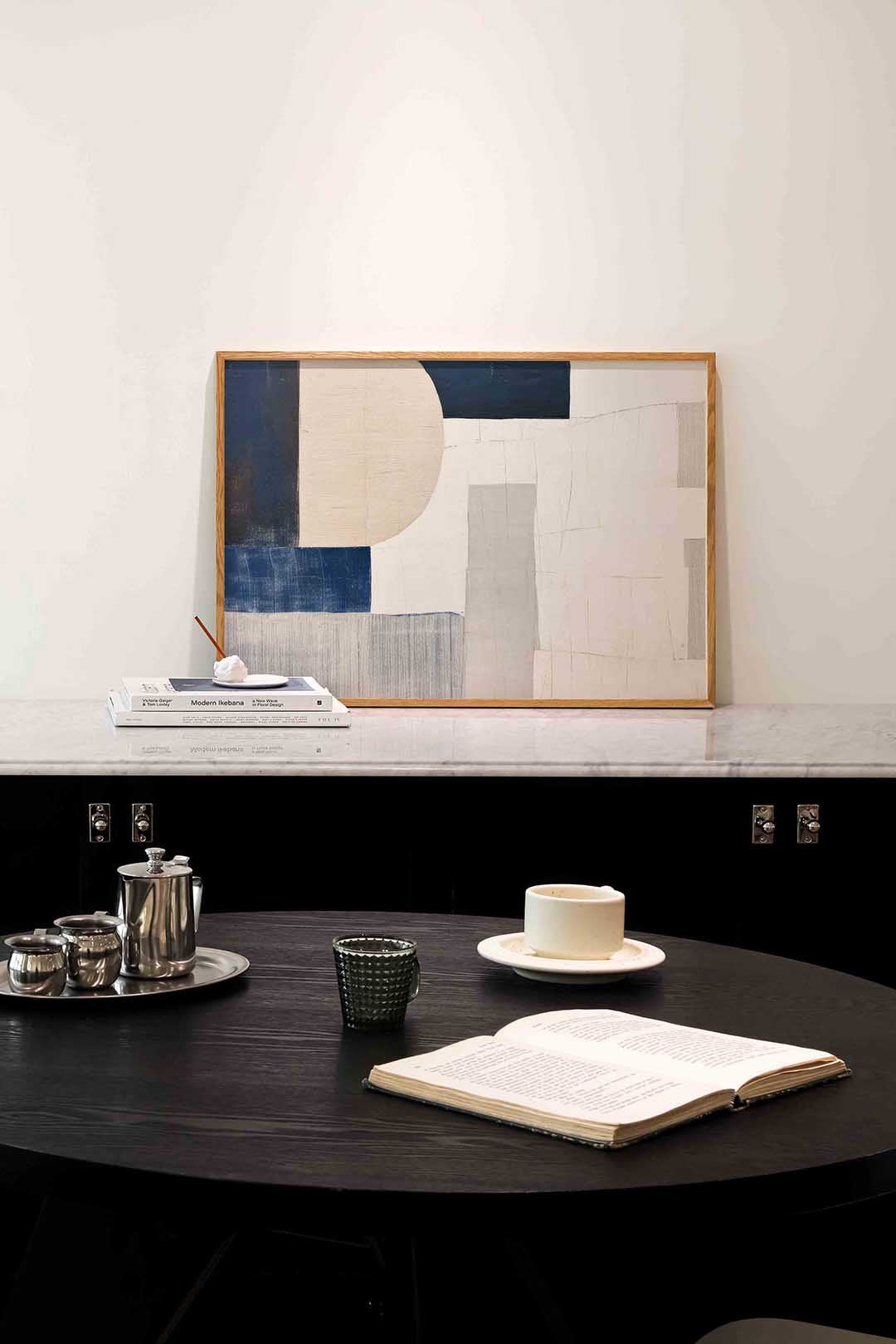 Abstracte vormen – abstracte poster in liggend formaat