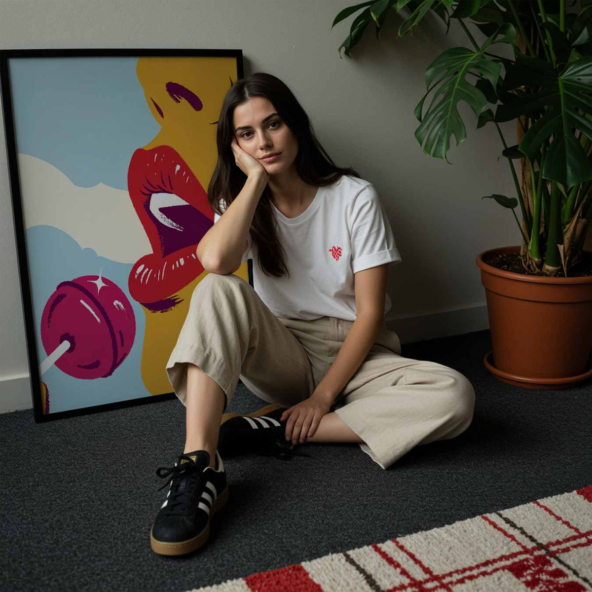 Verleidelijke Lolly Vrouw – zomerse poster in staand formaat