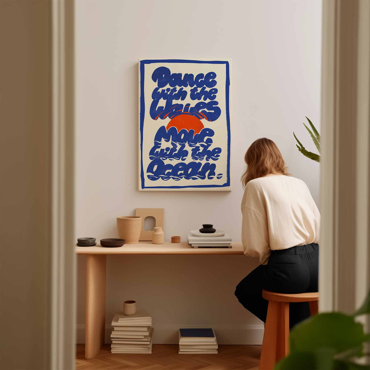 Dans met de Golven – staand kunstwerk voor modern interieur