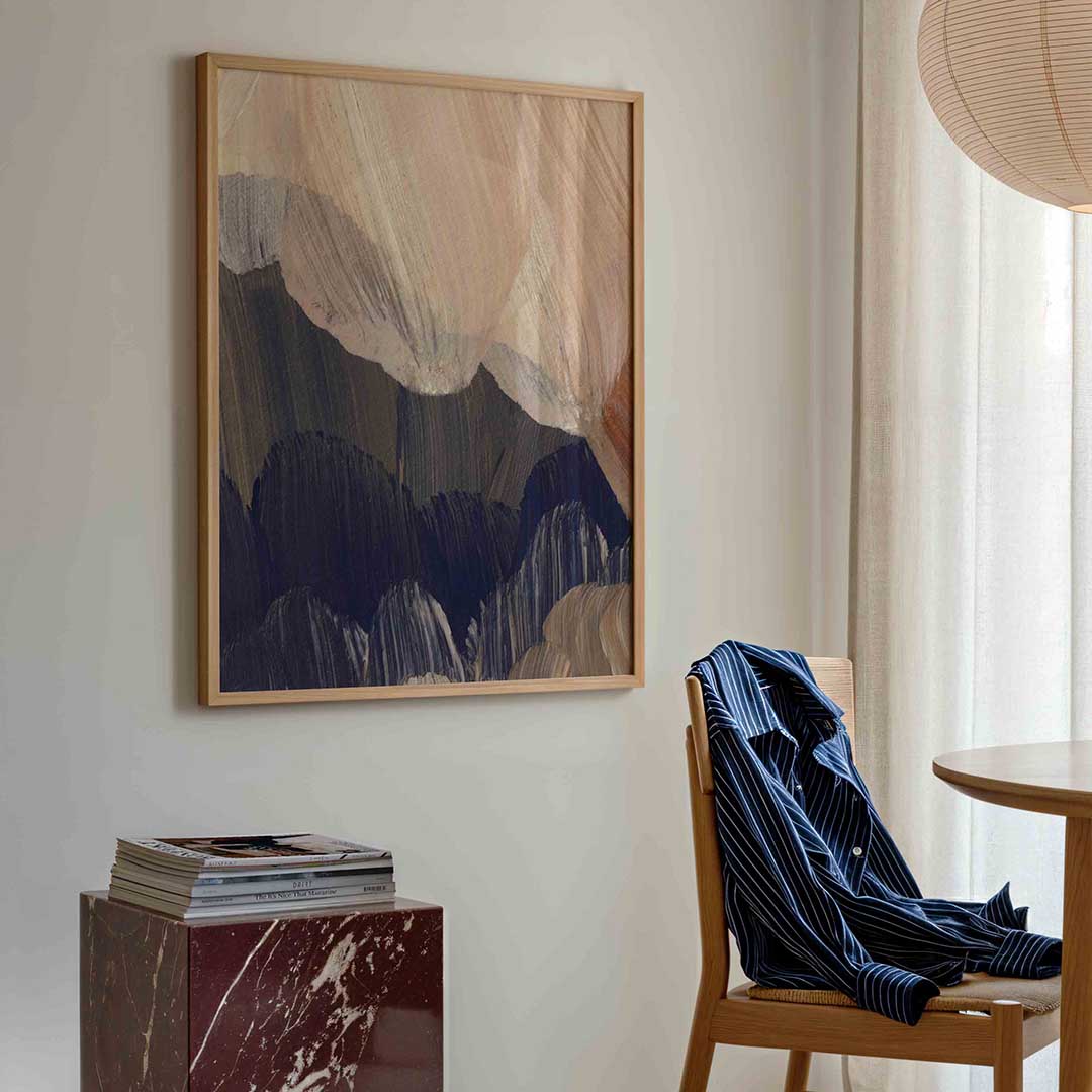 Abstracte penseelstreken – artistieke poster in staand formaat