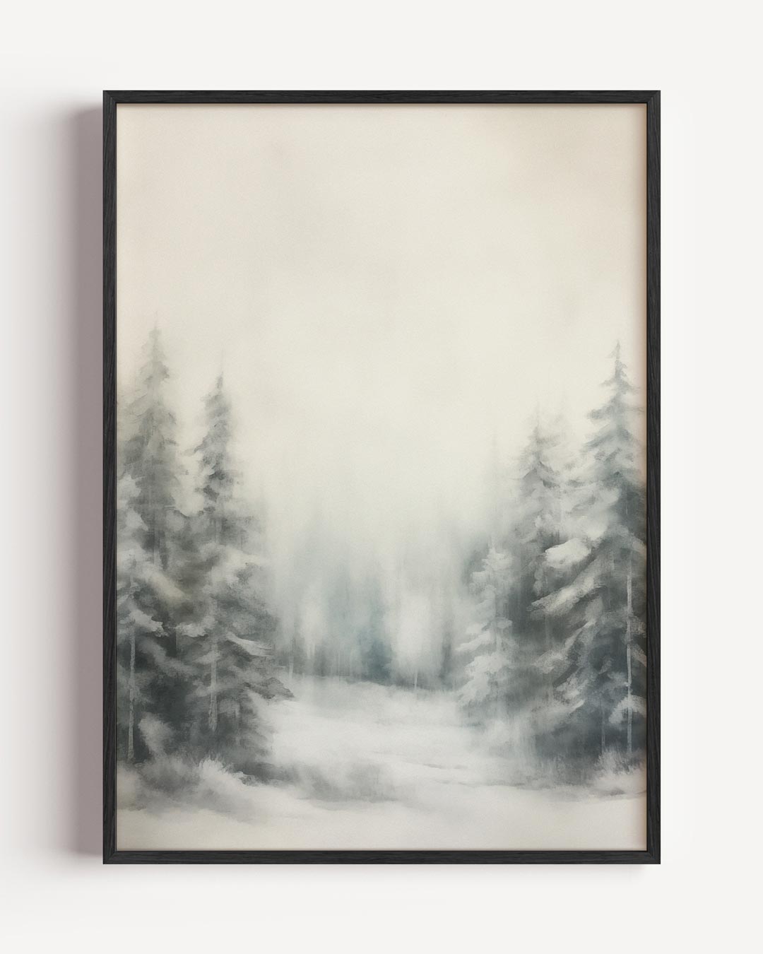 Sneeuwlandschap met sparren – kerst portret poster als wanddecoratie