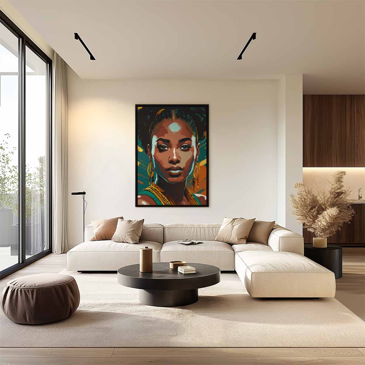 Stralende Portretkunst – dibond wanddecoratie in staand formaat