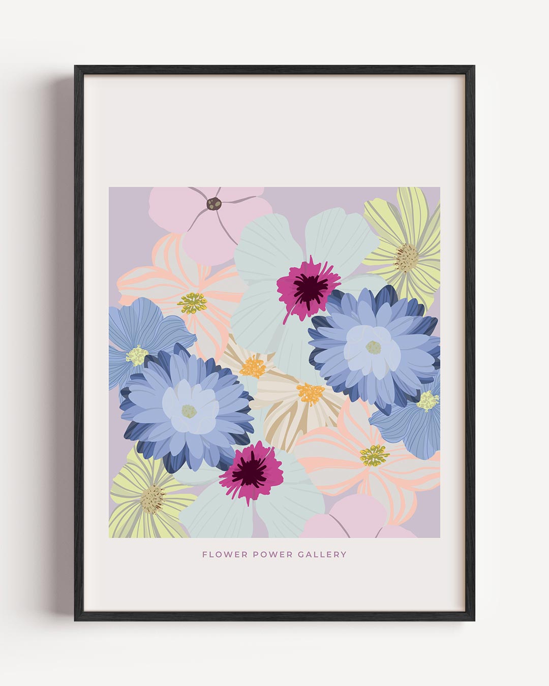 Bloemenpracht – typografie portret poster als wanddecoratie