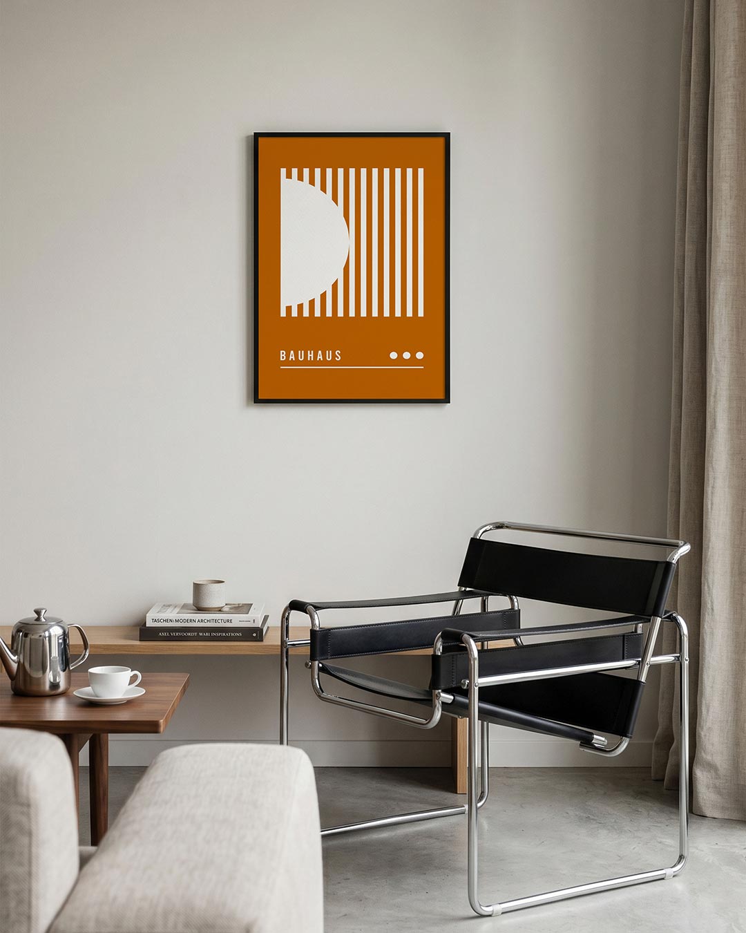 Lijnen en vlakken – geometrische Bauhaus poster in staand formaat