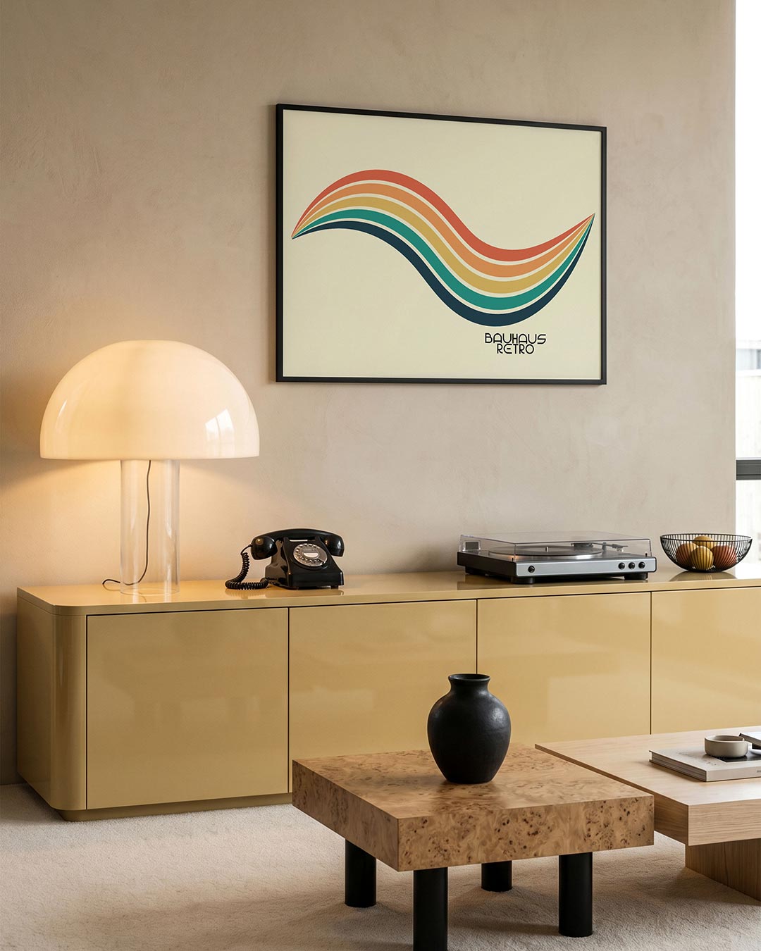 Golvend kleurenspel – moderne Bauhaus wandkunst als poster