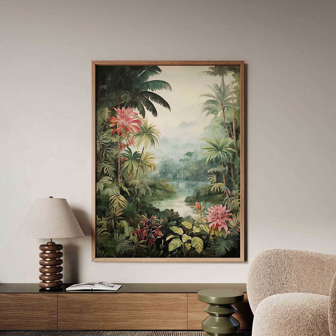 Tropisch landschap – tropische jungle poster in staand formaat