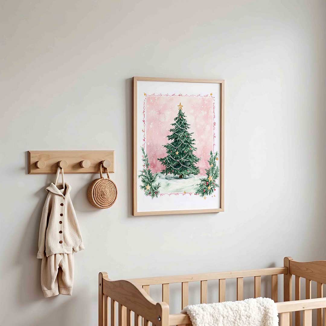 Kerstboom met sterren – kinderposter in staand formaat
