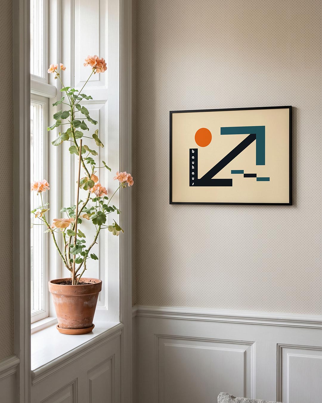 Vorm en balans – liggende Bauhaus poster voor aan de muur