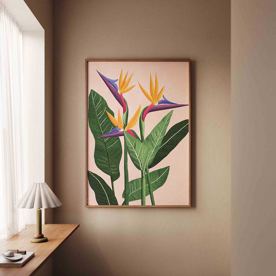 Tropische bloemen – staande jungle wanddecoratie van WallArtistic