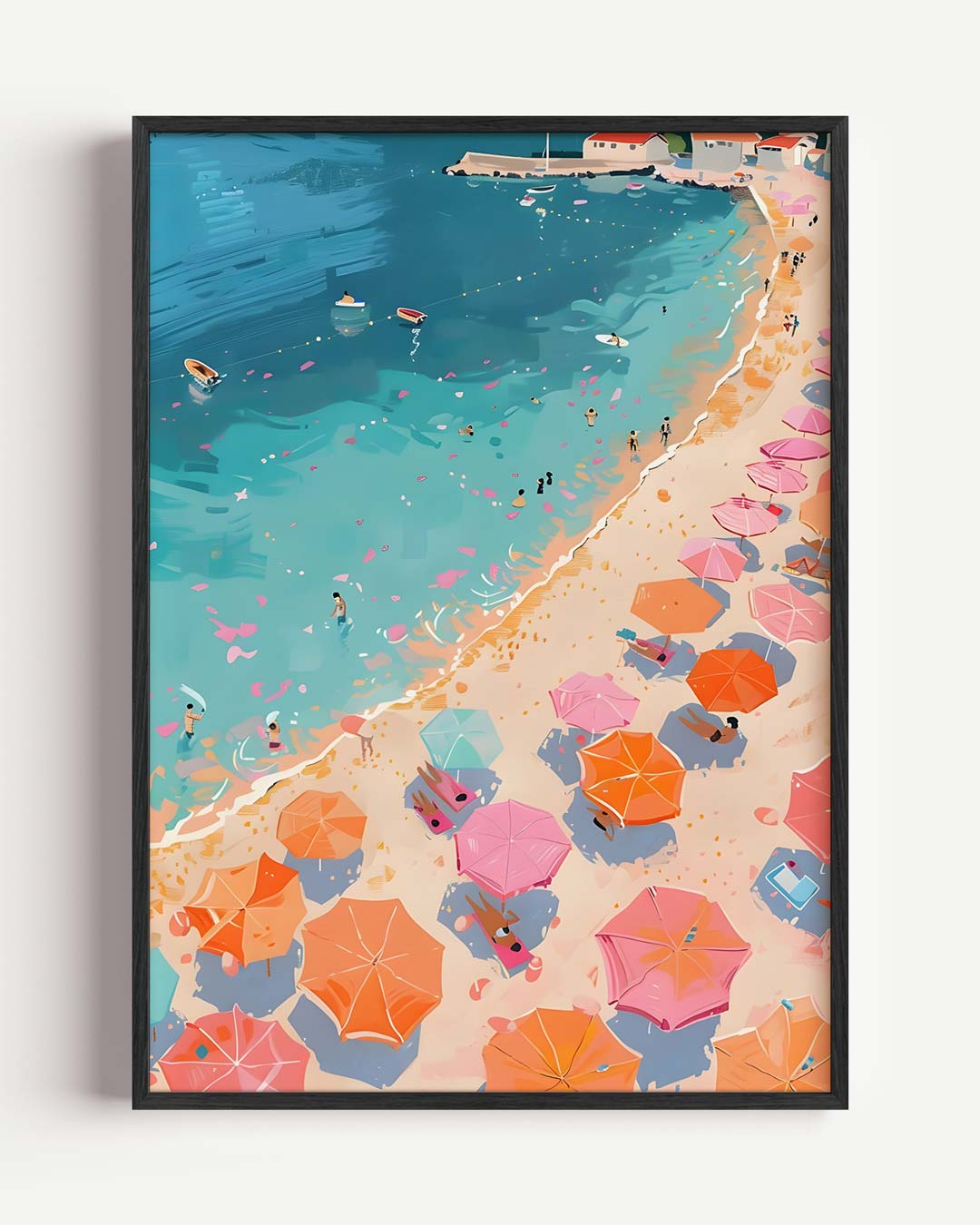 Zonnige Stranddag – Popart en Streetart portret poster als wanddecoratie