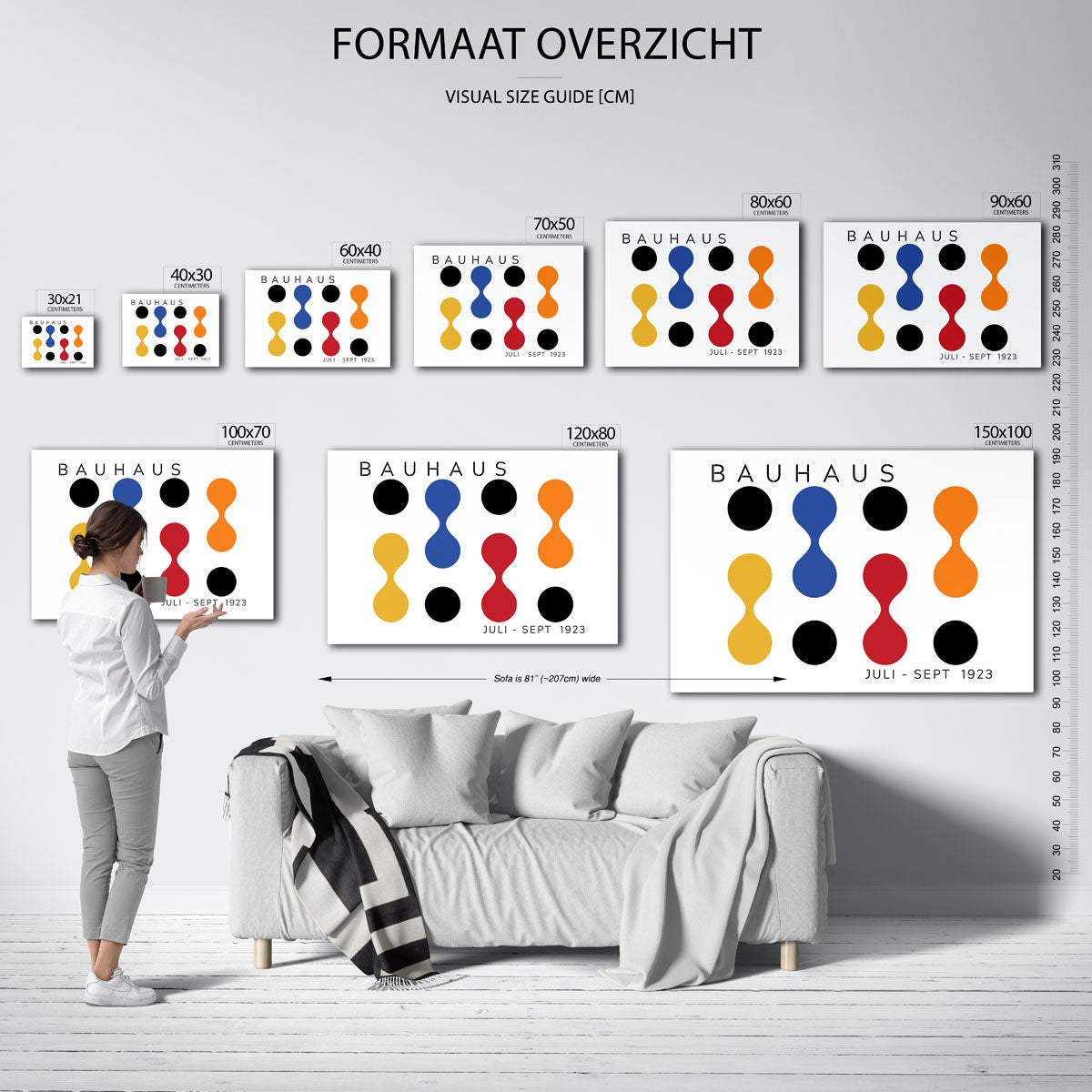 Vormen en vlakken – Bauhaus poster als geometrische wanddecoratie