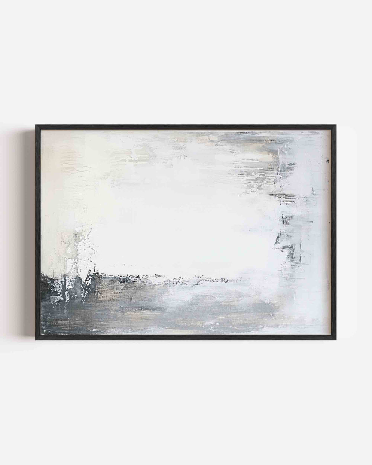 Abstracte grijze en witte – abstracte landscape poster als wanddecoratie