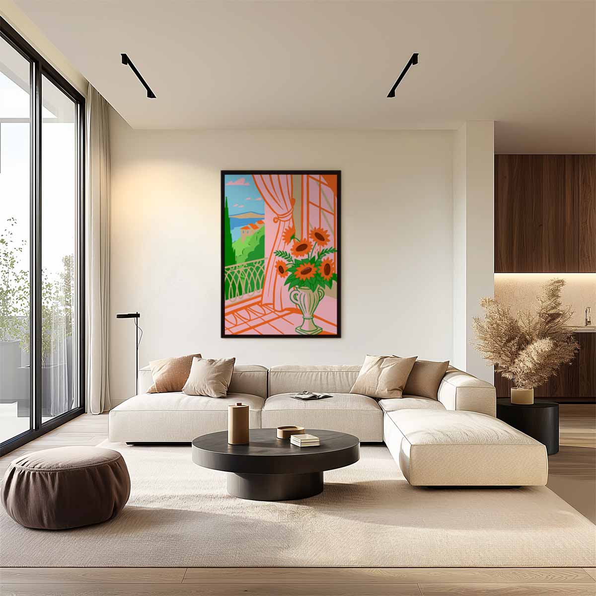Zomerse Bloemenpracht – staand kunstwerk voor modern interieur