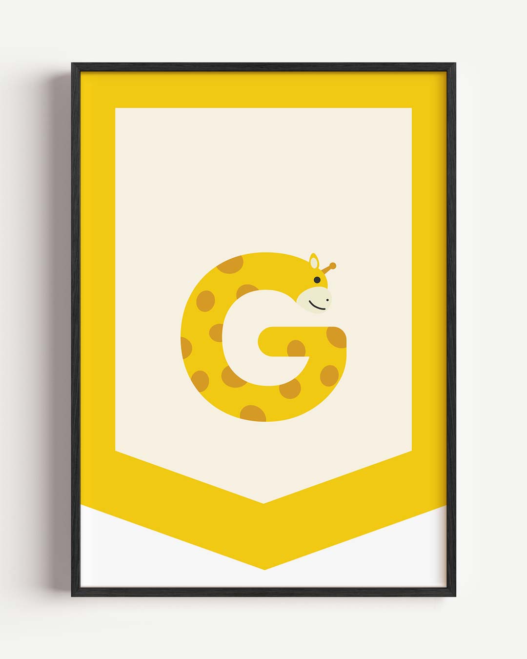 Vrolijke Giraffe Alfabet – kids portret poster als wanddecoratie