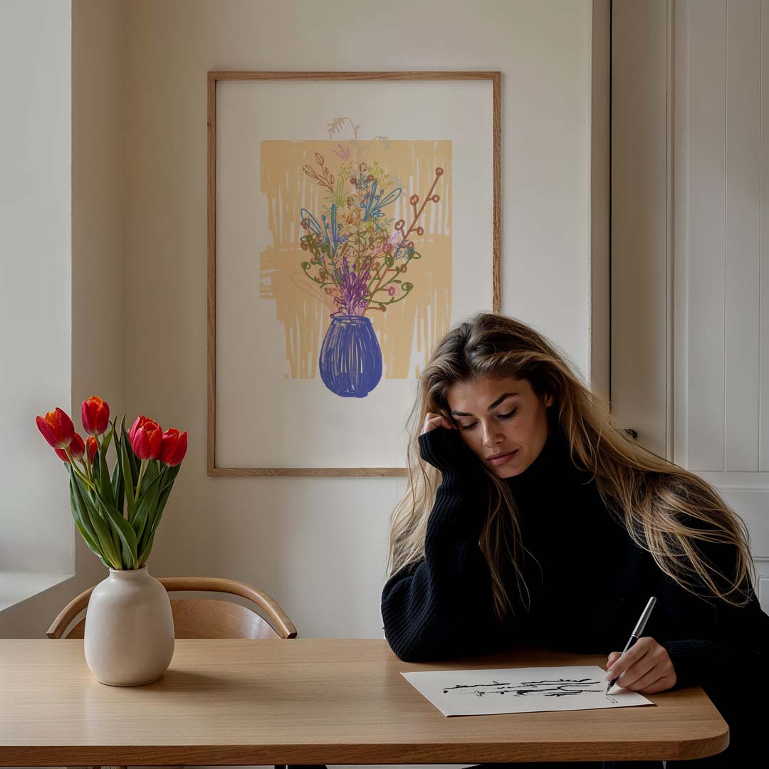 Bloemende Vaas – bloemen poster in staand formaat
