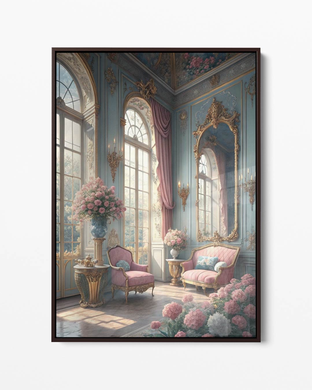 Romantische Bloemenpracht – portret kunstwerk als wanddecoratie