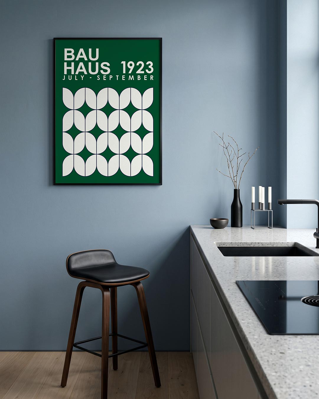 – geometrische Bauhaus poster in staand formaat
